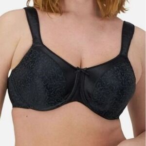 Bali Satin Tracings Full-Figure Minimizer Bra DF3562‎ Black 40C NEW